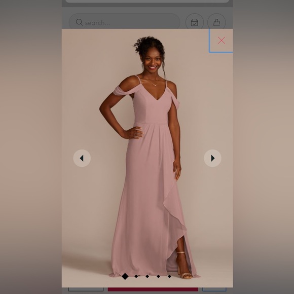 Off the shoulder David’s bridal dress - quartz, SZ 12 - Picture 1 of 14